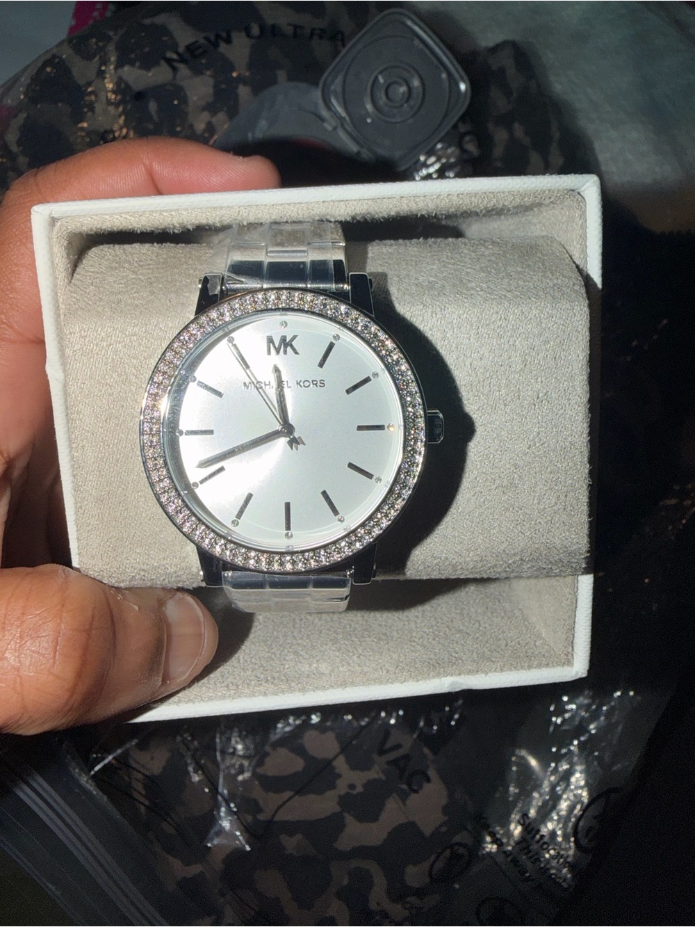 Michael Kors Silver Crystal Bezel Women's Watch